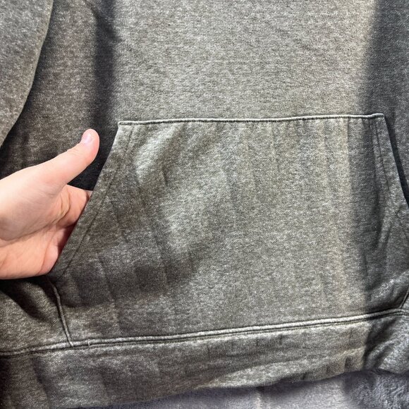 North Face Hoodie Mens Large Sweatshirt Logo Pullover Kangaroo Pockets Khaki - Picture 5 of 13